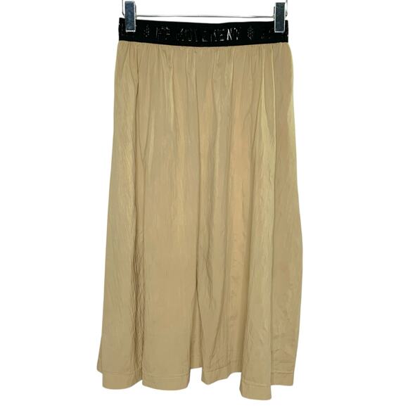 Free People Movement S Pleated Leisure Skirt Midi Sand Slit Sides Boho Hippie - Picture 3 of 10